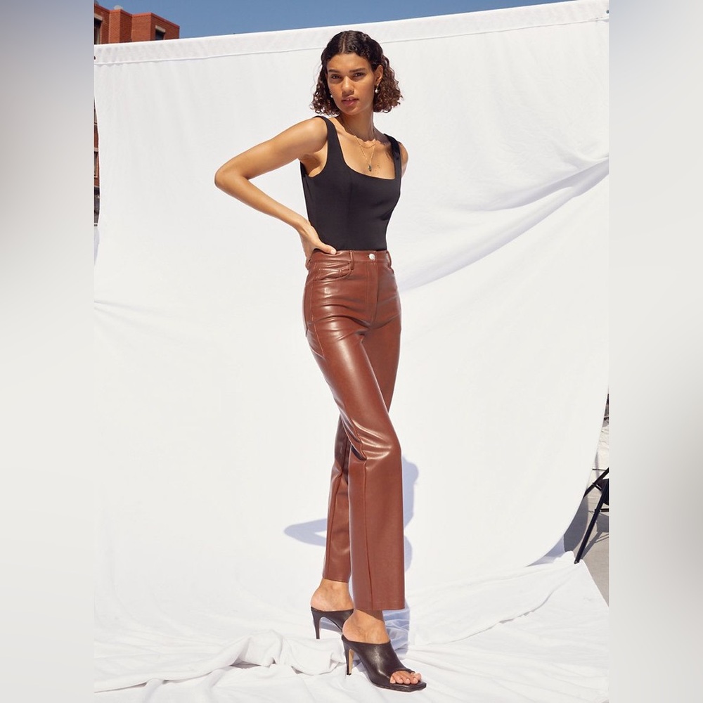 Wilfred Melina Short Leather Pants Brown
